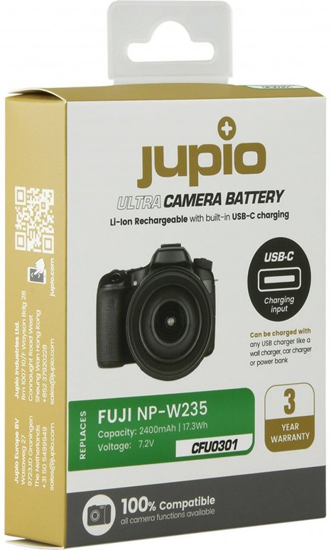 Jupio NP-W235 *ULTRA C* USB-C input 2400mAh