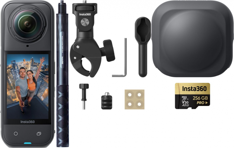 INSTA360 X5 Motorcycle MultiView Bundle + Micro SDXC 256GB V30 A2 U3