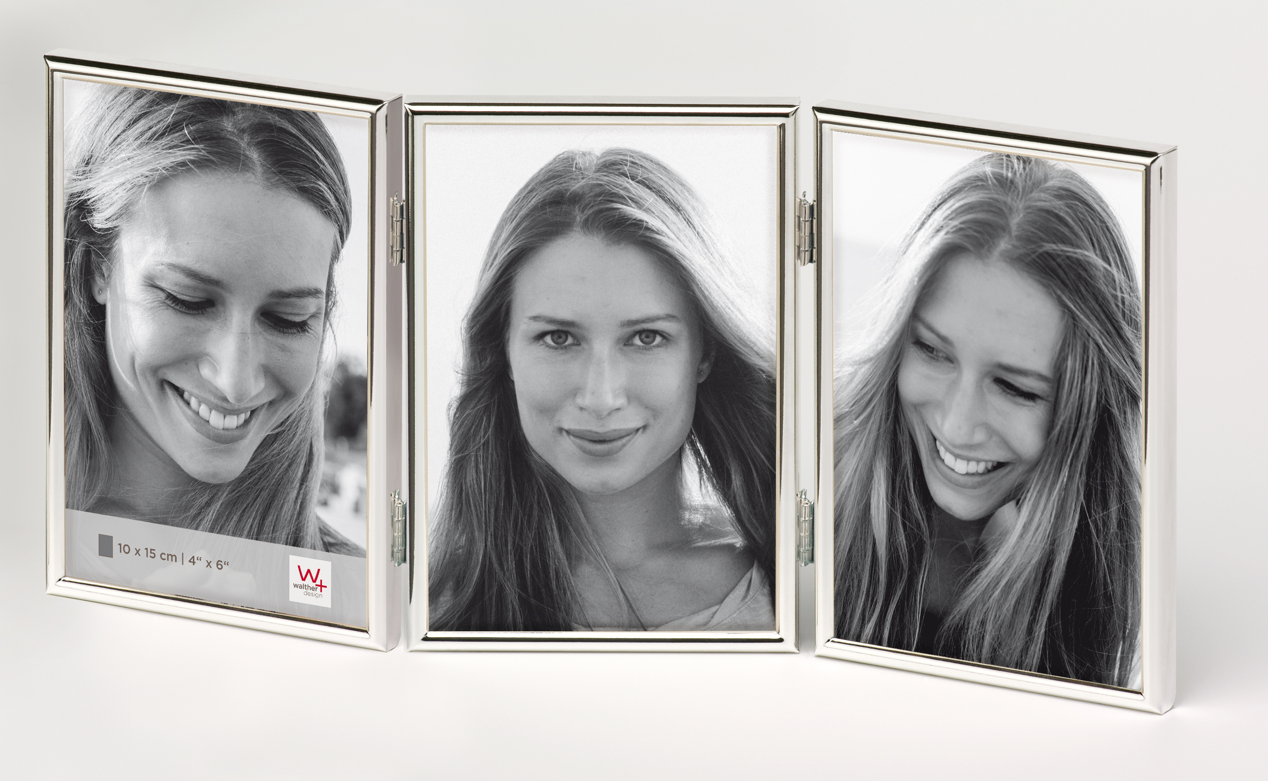 Walther WD315S Chloe portrait frame 3 x 10x15 cm silver