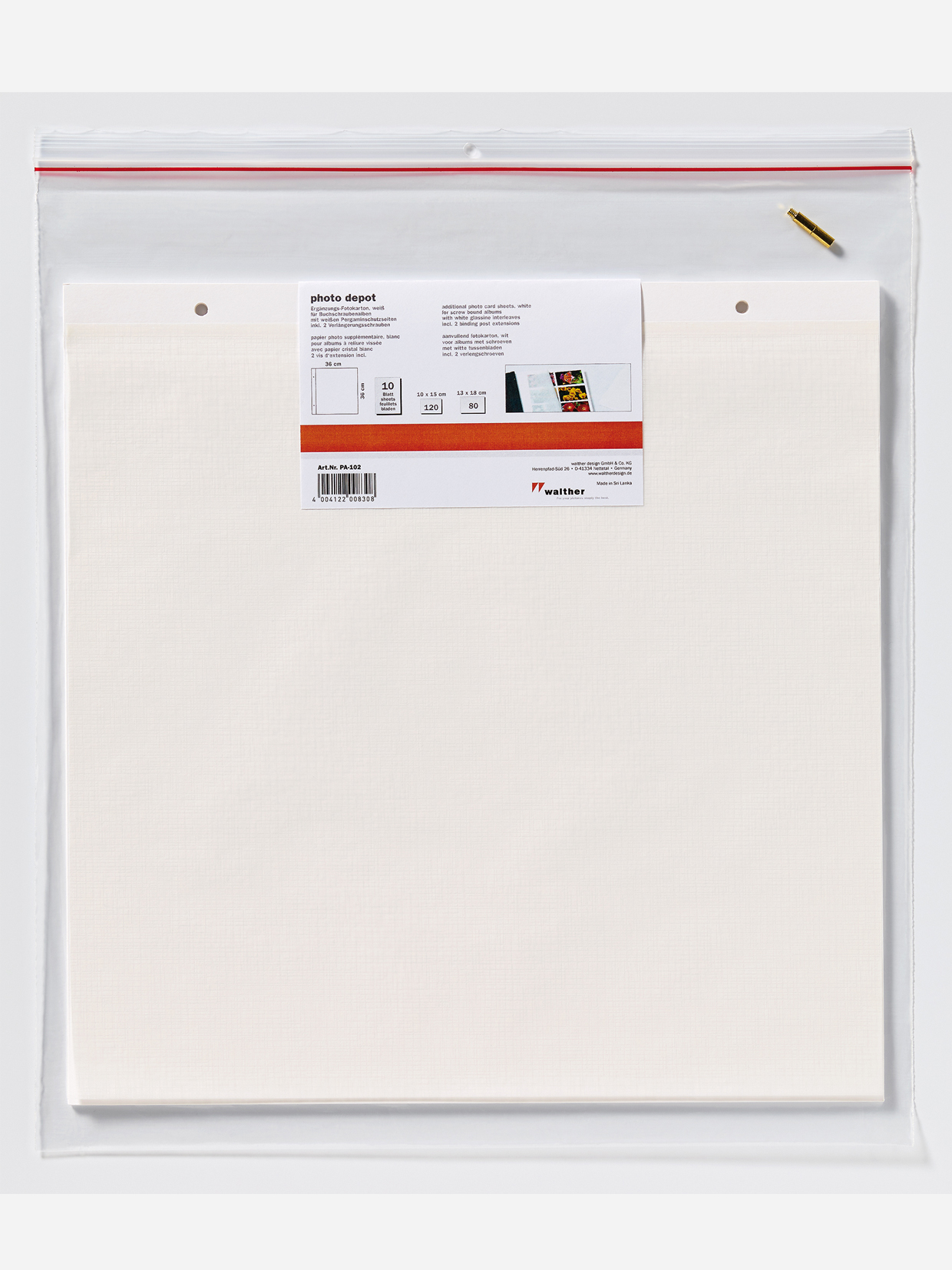 Walther PA-102 supplement sheets for book screw albums