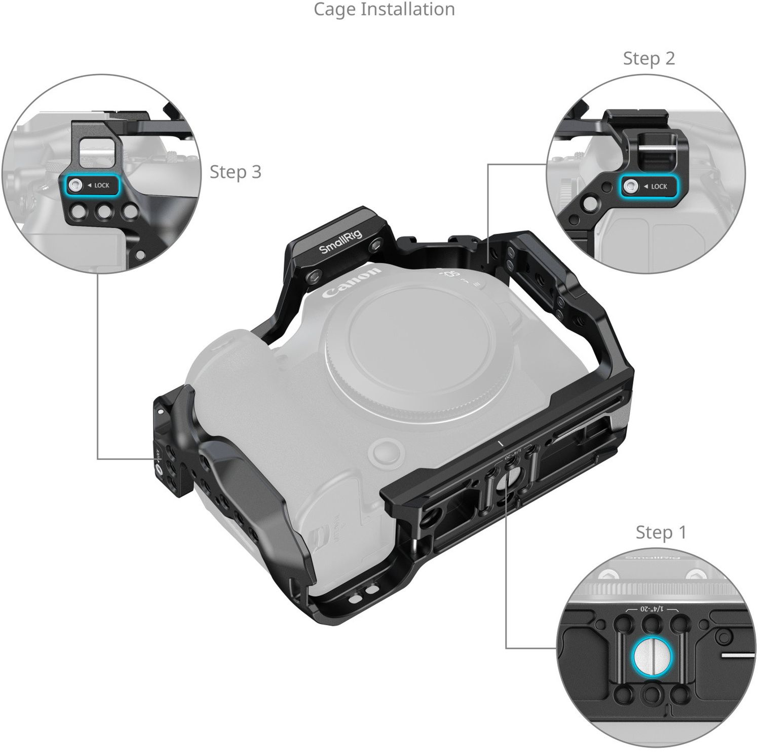 SmallRig 5954 HawkLock Quick Release Cage for EOS R6 Mark II/III - Foto ...