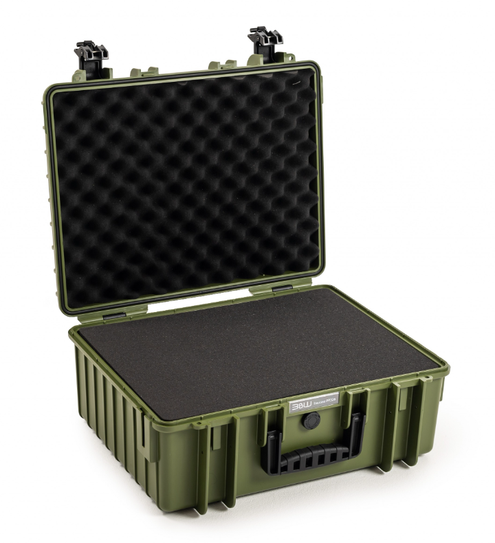 B&W Case Type 6000 Brown Green with foam insert - Foto Erhardt