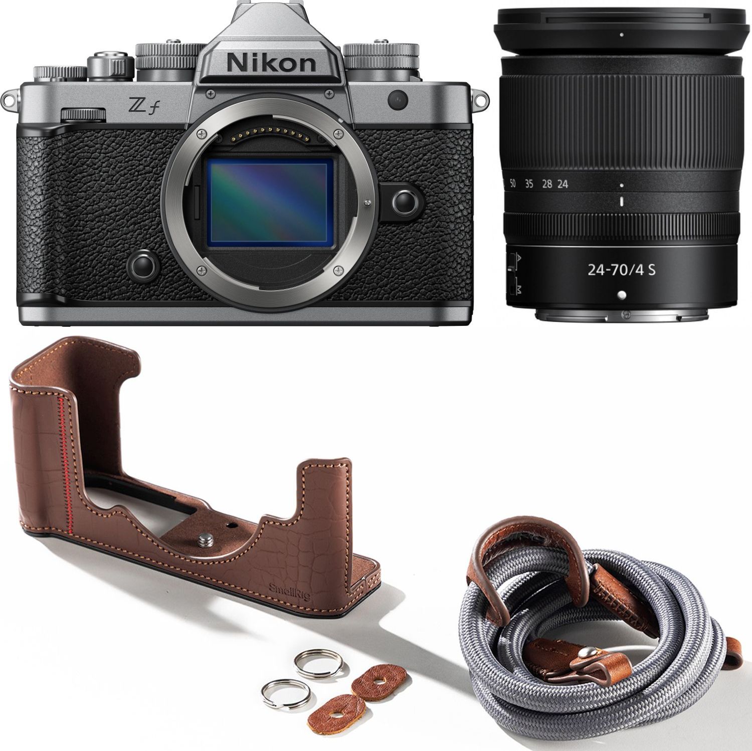 Nikon Zf + 24-70mm f4 S silver + SmallRig leather case - Foto Erhardt
