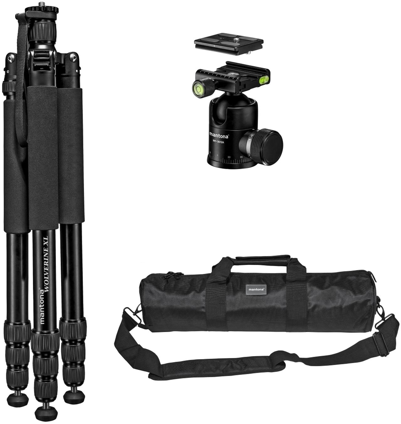 Mantona Wolverine XL-12 tripod 195cm with ball head and bag