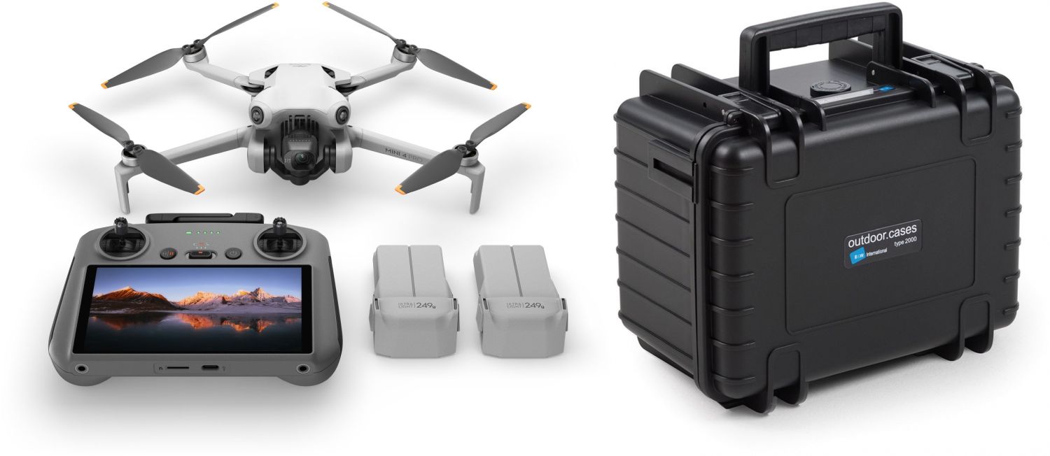 DJI Mini 4 Pro Fly More Combo (DJI RC 2) + B&W Case Type 2000 black