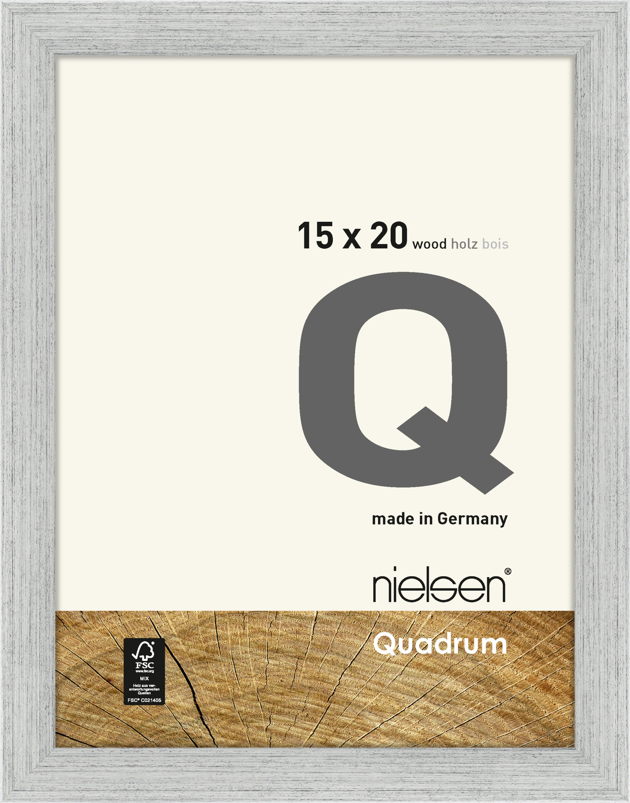 Nielsen Wooden frame 6517007 Quadrum 15x20cm silver