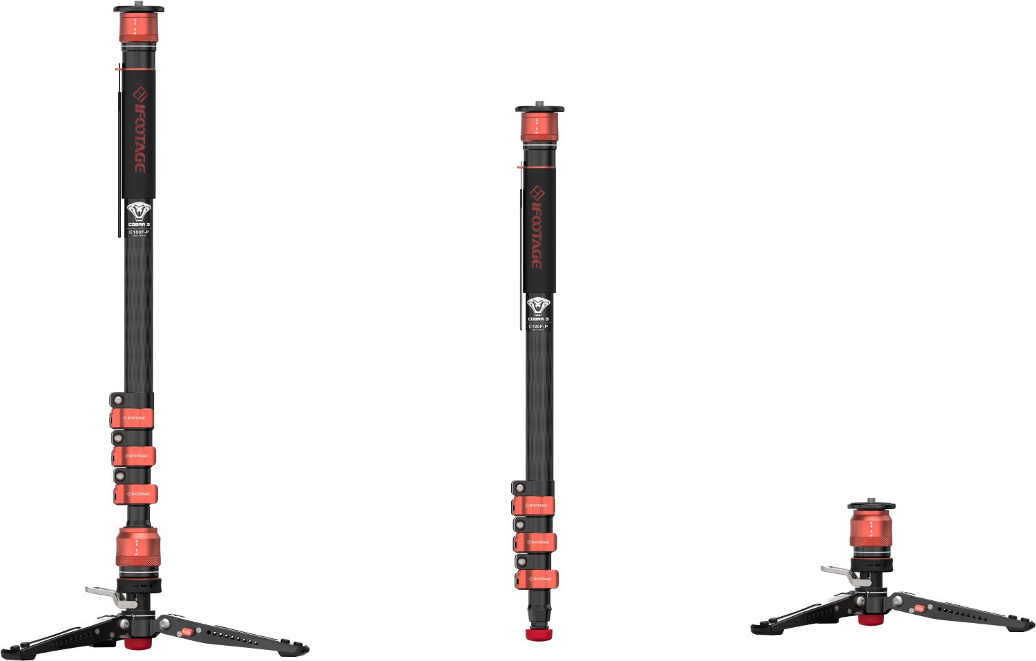 iFootage Cobra 3 Carbon fiber Flip lock Pedal Monopod