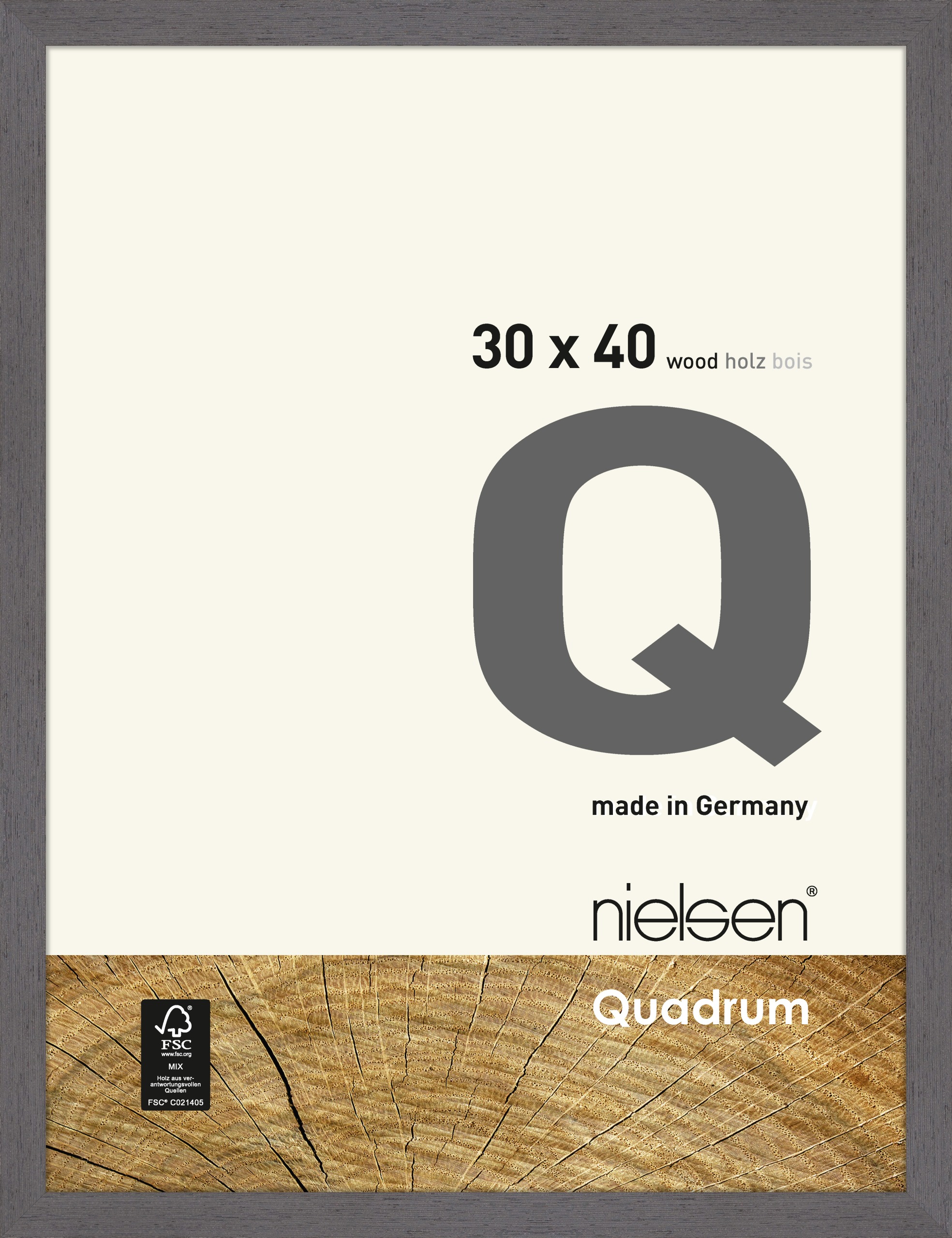 Zubehör  Nielsen Holzrahmen 6530014 Quadrum 30x40cm grau