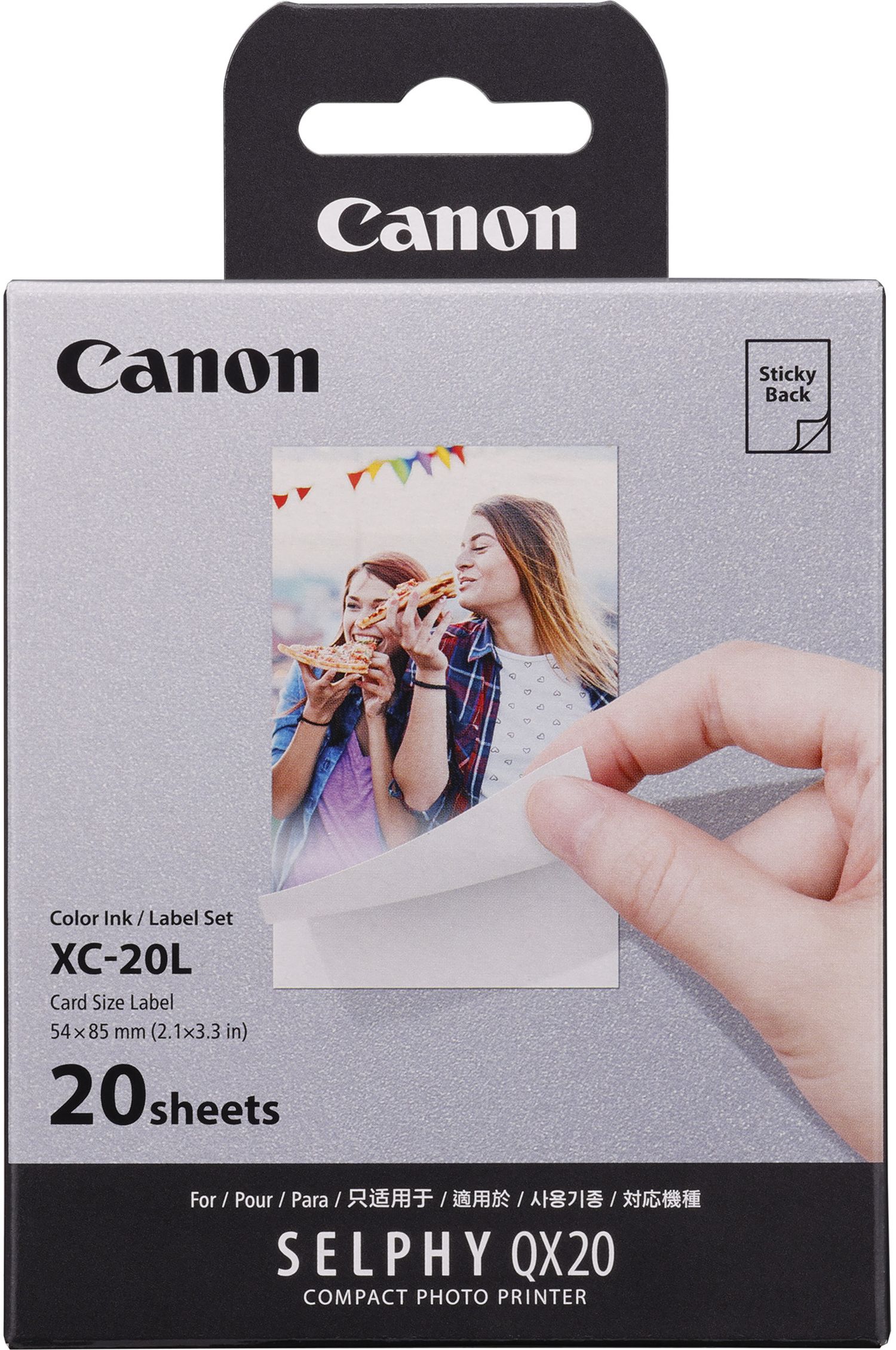 Caractéristiques techniques  Canon XC-20L Sticker/Ink Set 20 feuilles 54x85mm format carte de crédit