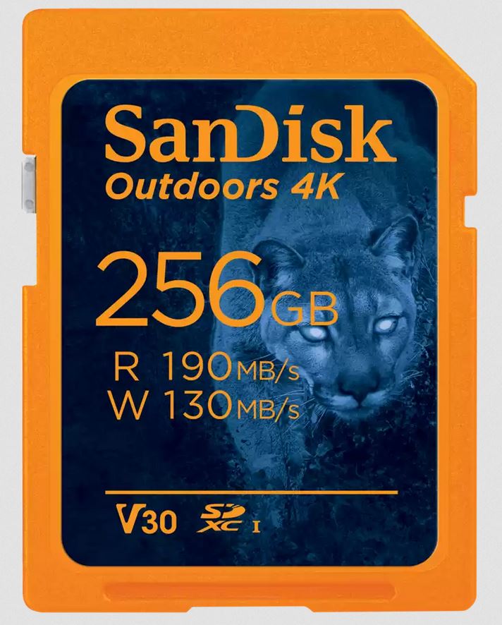 SanDisk Outdoors 4K SDXC UHS-I card 256GB