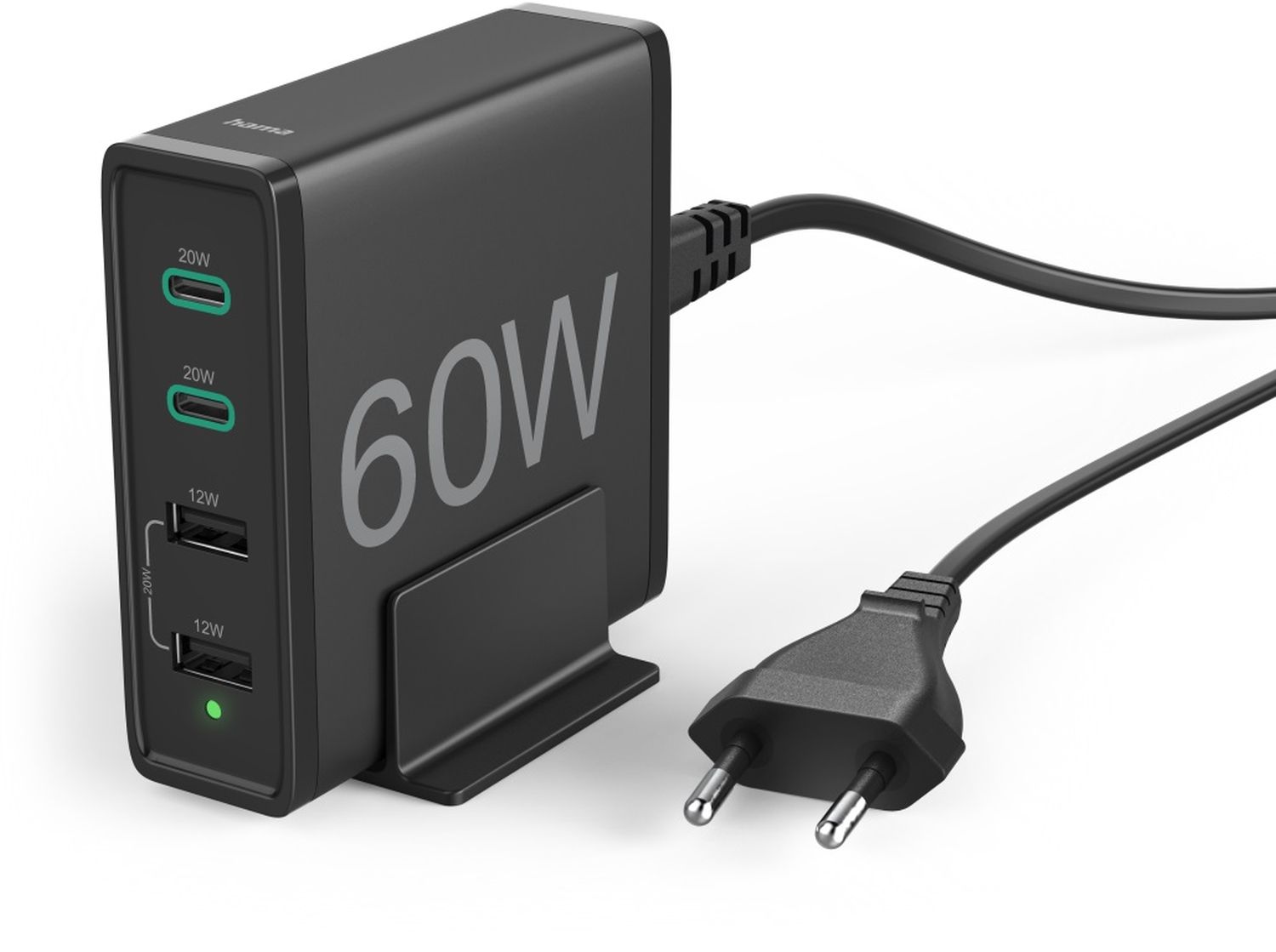 Hama 201628 4 Ports USB-C/A/ PD/QC Quick Charger 60W Black