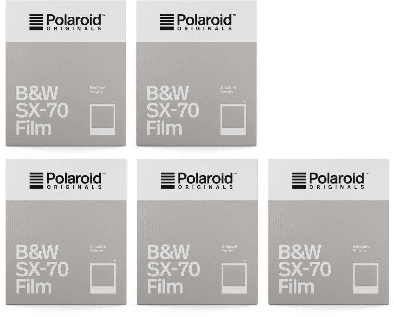 Polaroid SX-70 B&W film 8x 5 pack