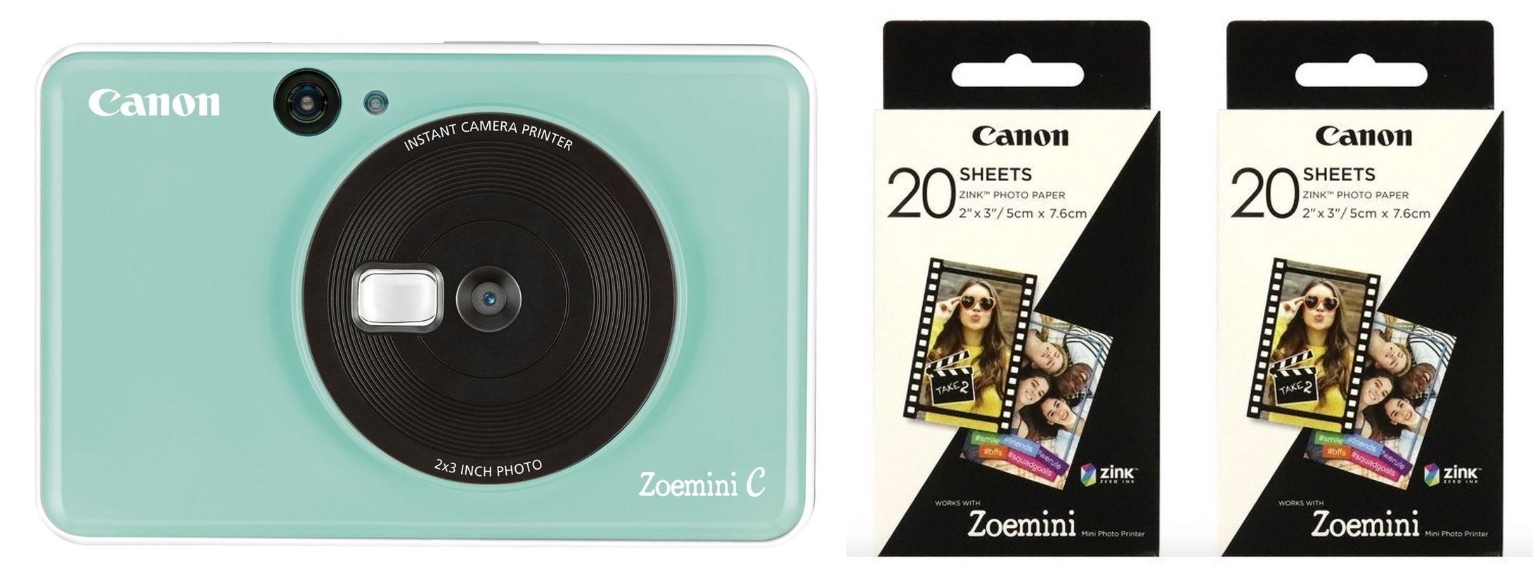 Canon Zoemini C vert + 2x ZP-2030 20 bl. Papier