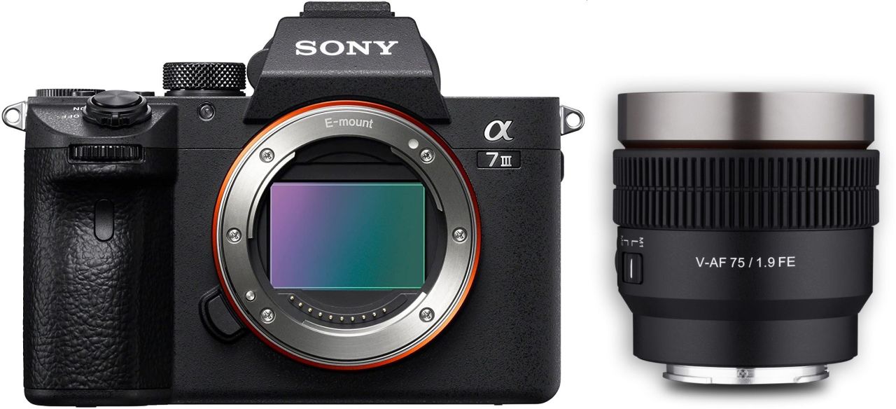 Accessoires  Sony Alpha ILCE-7 III + Samyang V-AF 75mm T1,9 FE