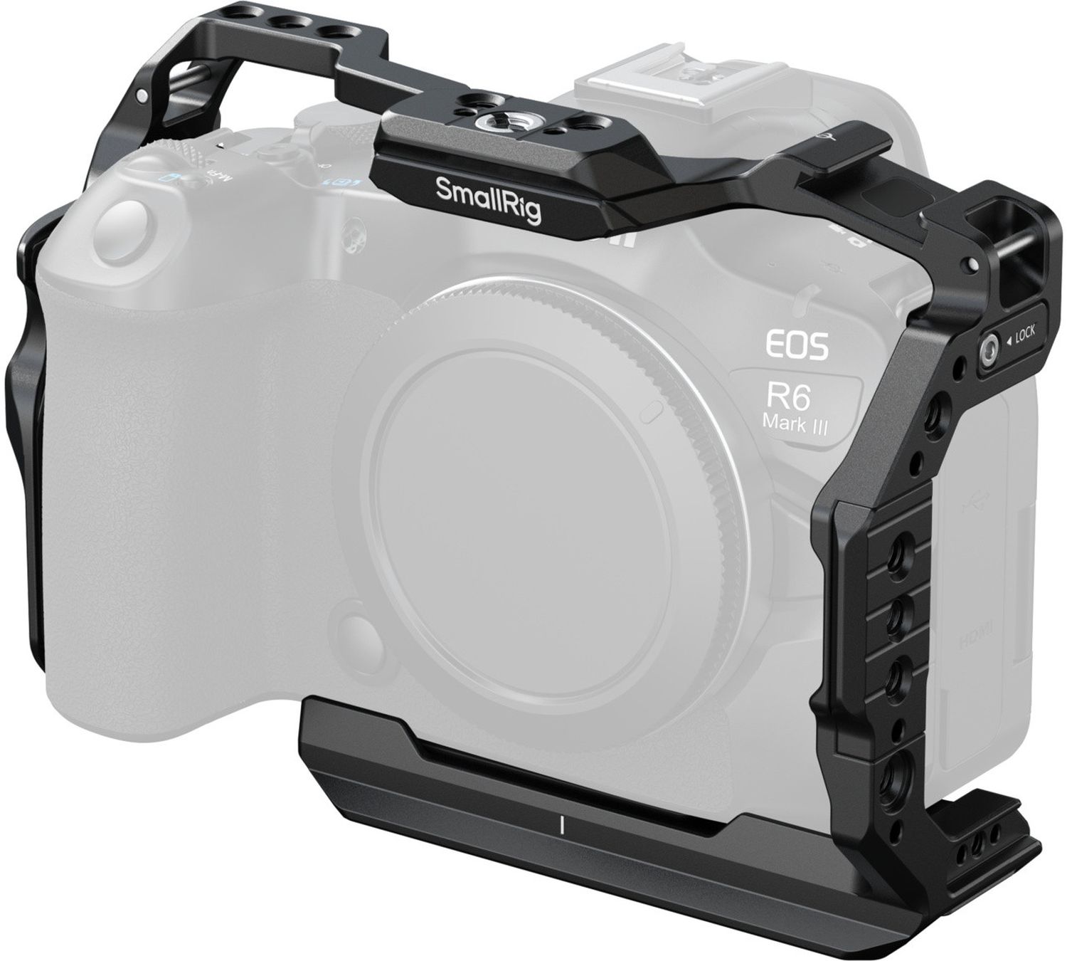 Cage SMALLRIG HawkLock Per Canon EOS R5 Mark II, Con Protezione Schermo In Vetro E Attacchi NATO, Grigio Titanio