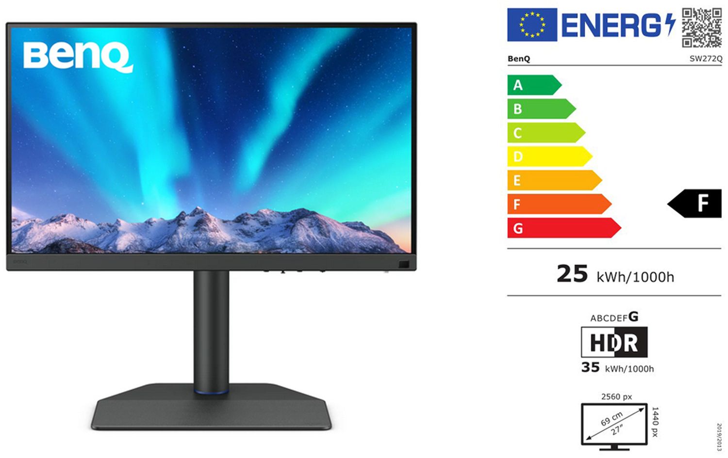 BenQ SW272Q 2K QHD 27 grau Fotografenmonitor mit Lichtschutzblende