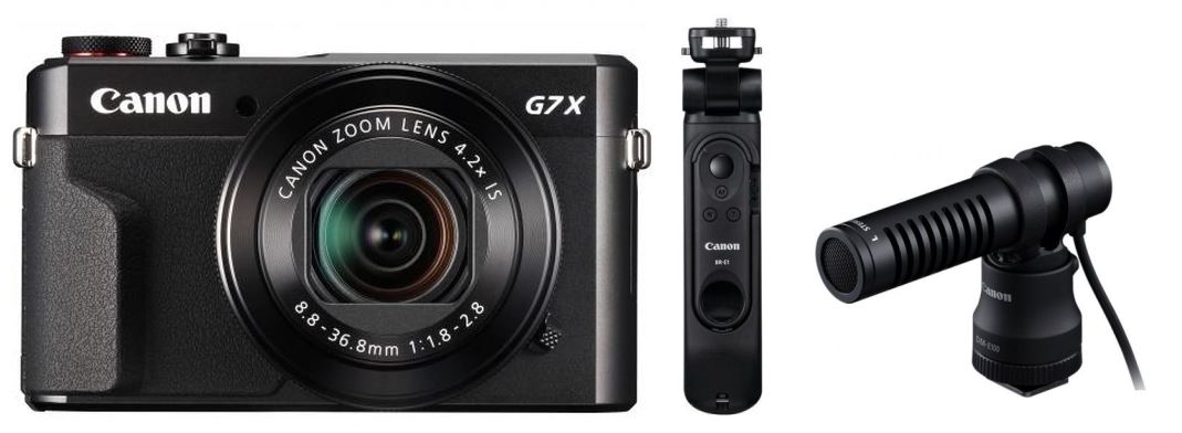 Canon PowerShot G7 X Mark II black + HG-100TBR + DM-E100