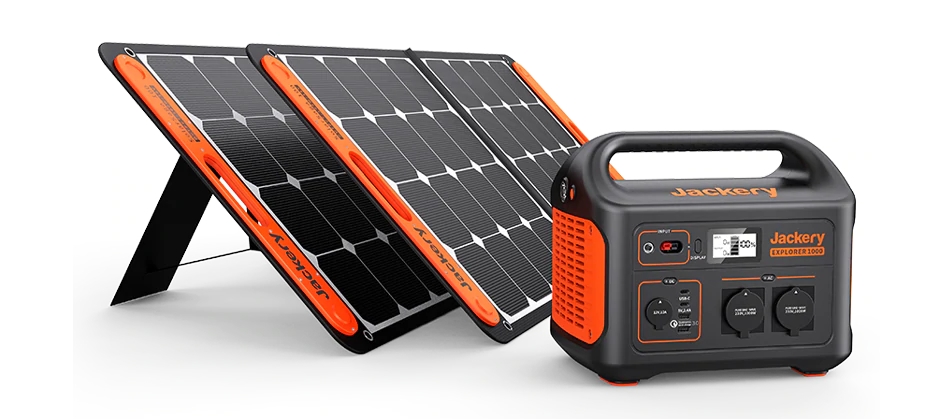 Jackery Explorer 1000 EU + 2 x SolarSaga 100 Solarpanel