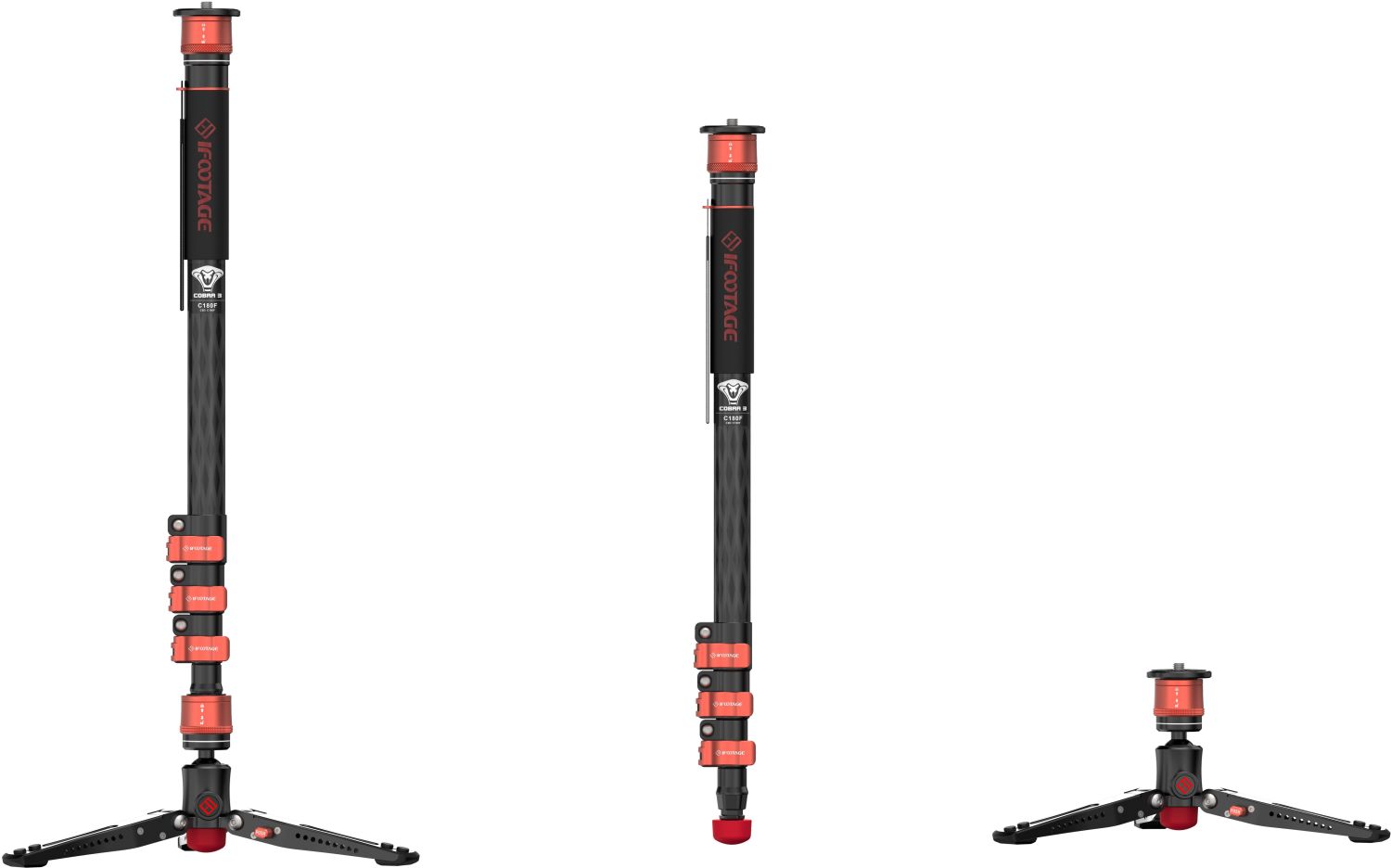 iFootage Cobra 3 Carbon fiber Flip lock Monopod