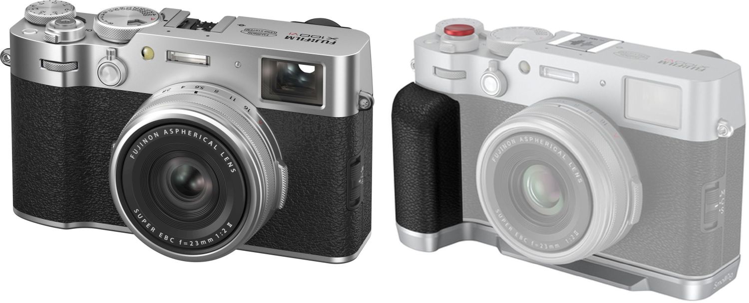 Fujifilm X100VI silver + SmallRig 4555 L-grip