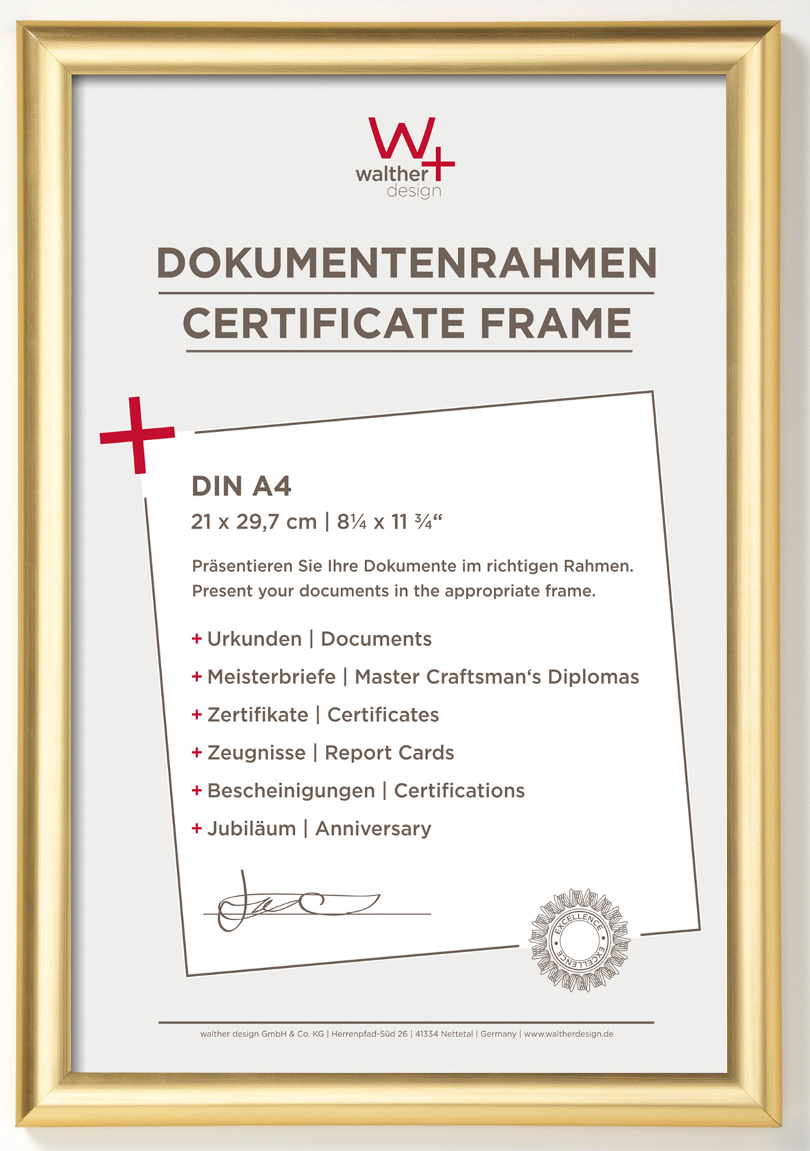 Walther Plastic frame Trendstyle KP130G 21x29,7cm gold