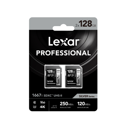 Lexar Professional SDXC 128GB 1667x V60 2-pack