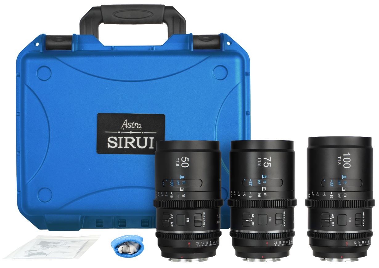 SIRUI Astra 50mm+75mm+100mm T1.8 1.33x Full Frame L Mount NF