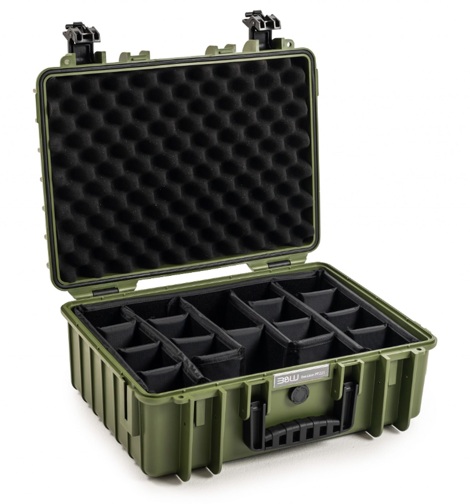 B&W Case Type 5000 RPD Brown Green with compartment division - Foto Erhardt
