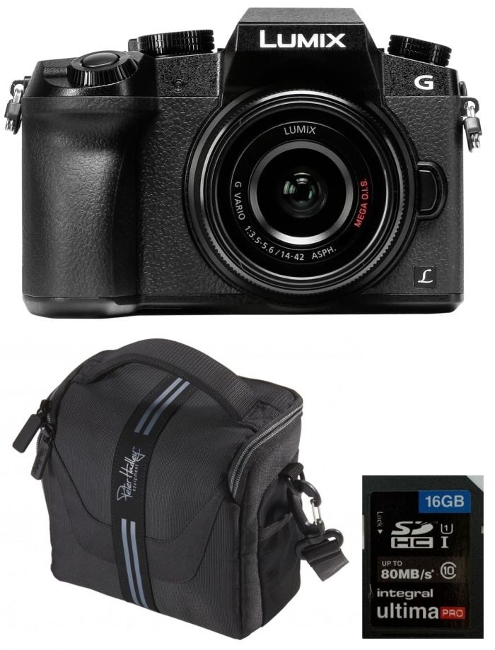 Panasonic Lumix DMC-G70 + 14-42mm + Monza 300 Tasche + 16GB SD-Karte