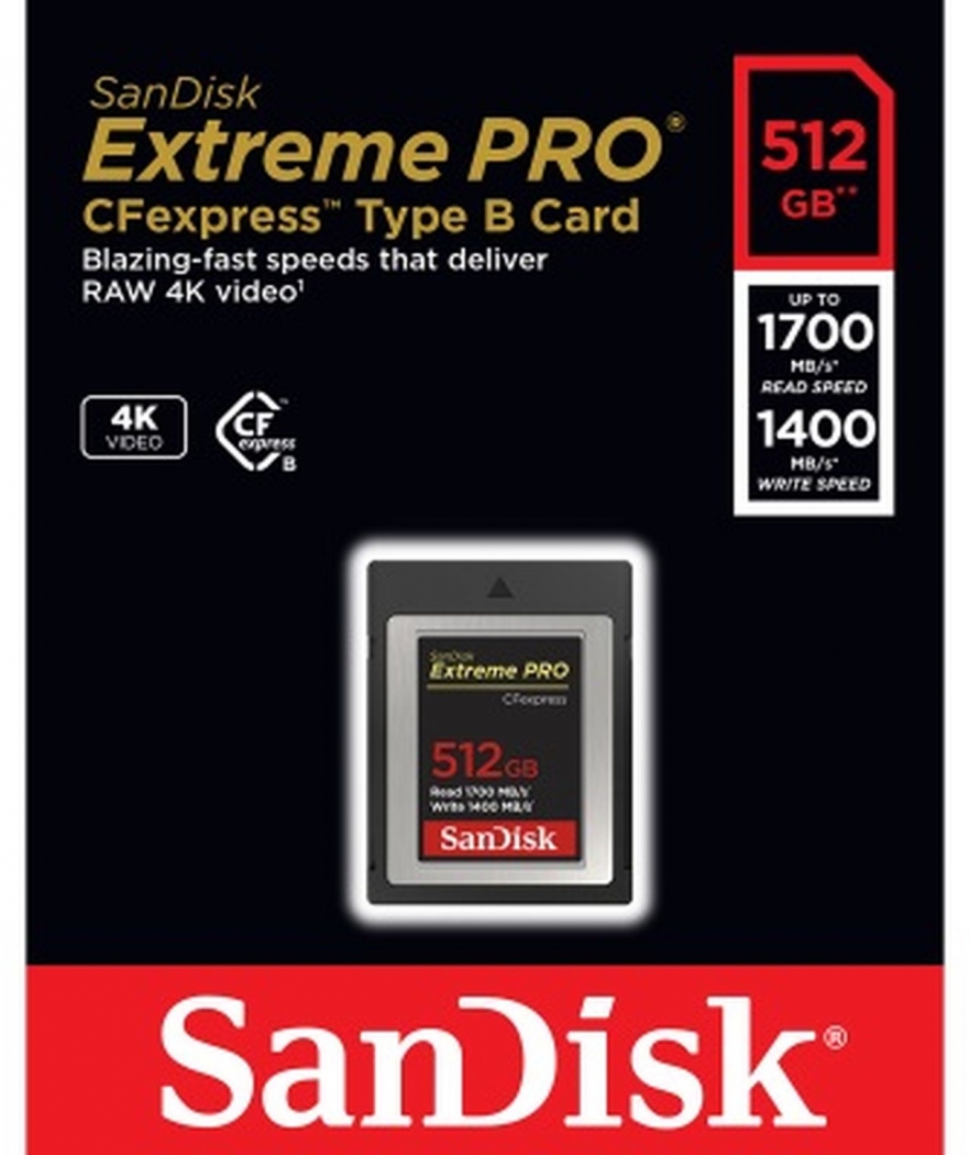 SanDisk Extreme PRO CFexpress Card 512GB Type B - Foto Erhardt