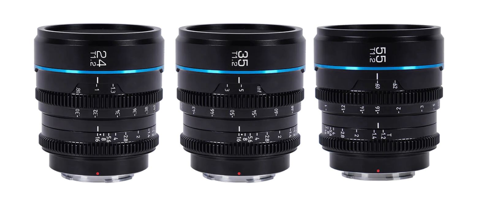 Sirui MS-3SLB 24mm T1,2 + 35mm T1,2 + 55mm T1,2 monture L + étui