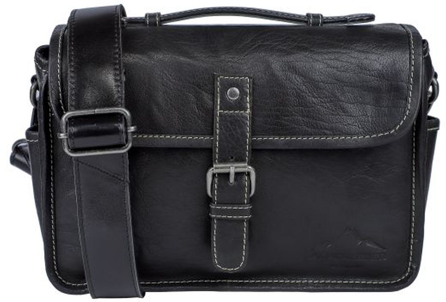 Alpenleder Camera Bag Presse Noir Ebony Buff Crumple