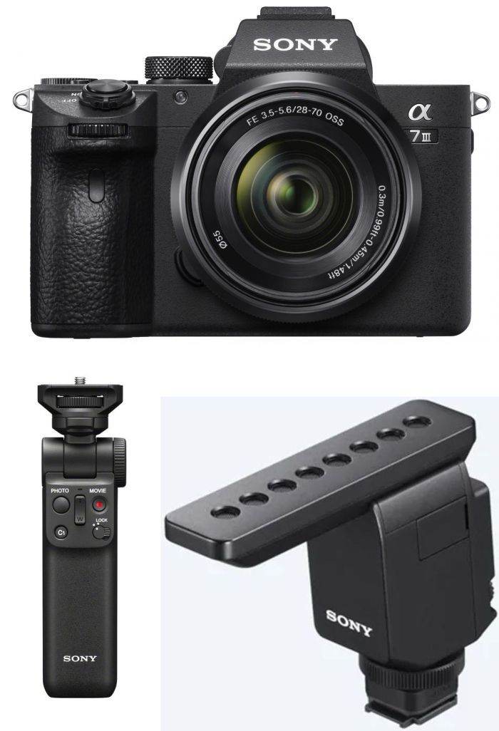 Sony Alpha ILCE-7 III + 28-70mm + ECM-B1M Mikrofon + GP-VPT2BT Griff