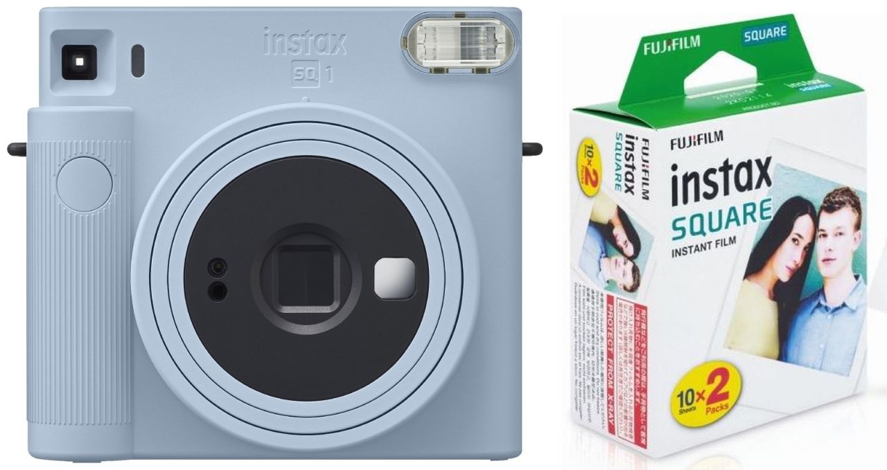 Fujifilm Instax SQUARE SQ1 glacier blue EX D + Square Film Twin Pack