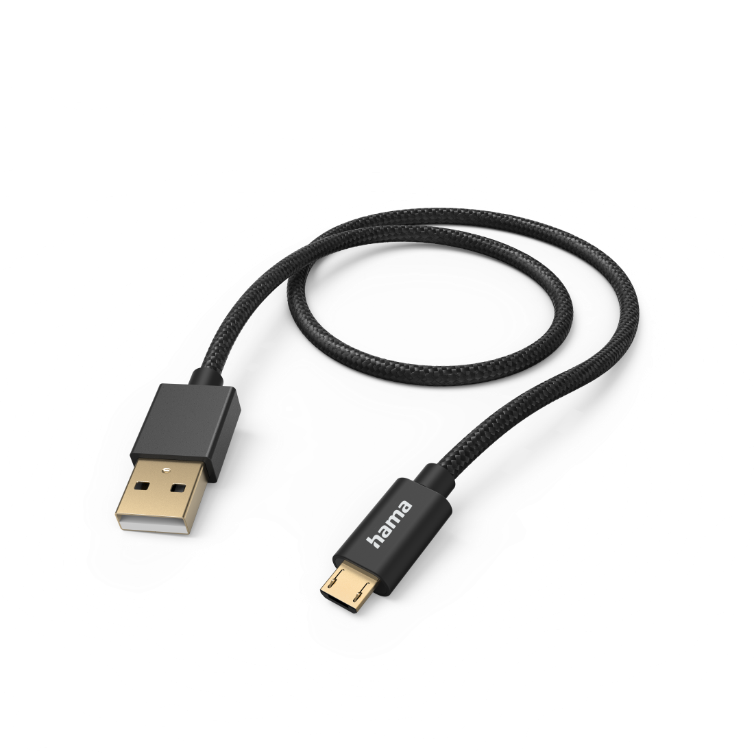 Hama 201543 Charging Cable Fabric USB-A to Micro USB Nylon 1.5m Black