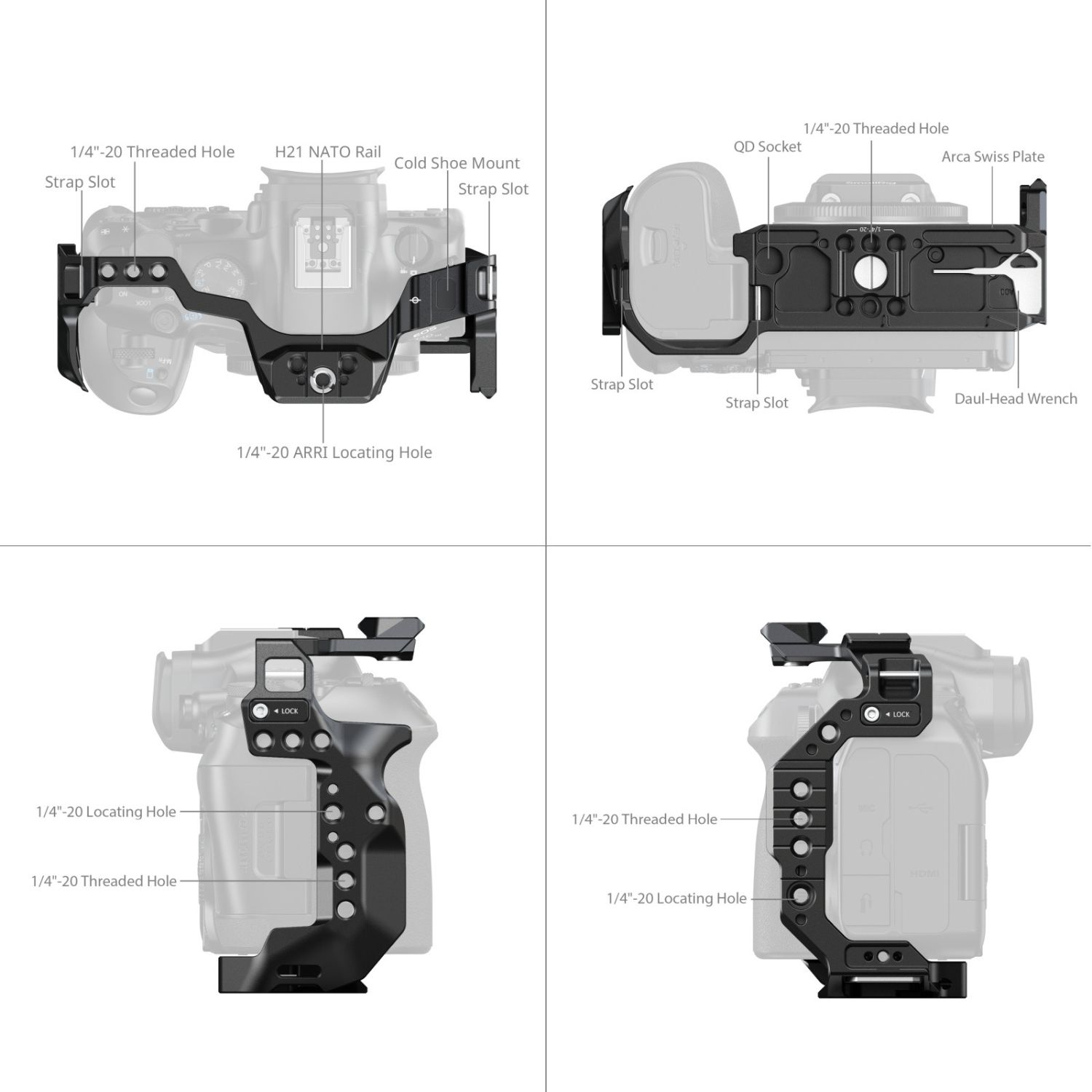 SmallRig 5954 HawkLock Quick Release Cage for EOS R6 Mark II/III - Foto ...