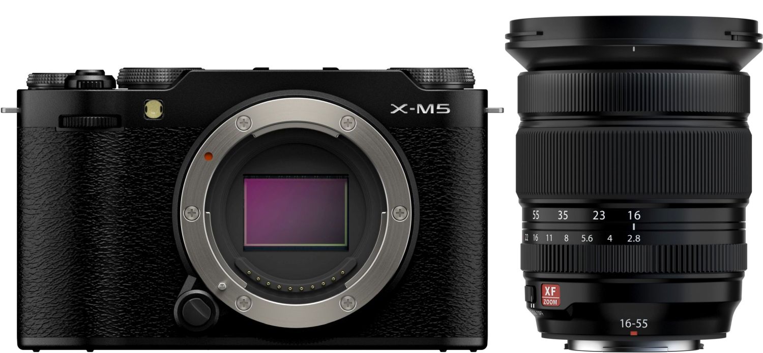 Fujifilm X-M5 Body Black. + XF 16-55mm f2.8 R LM WR II