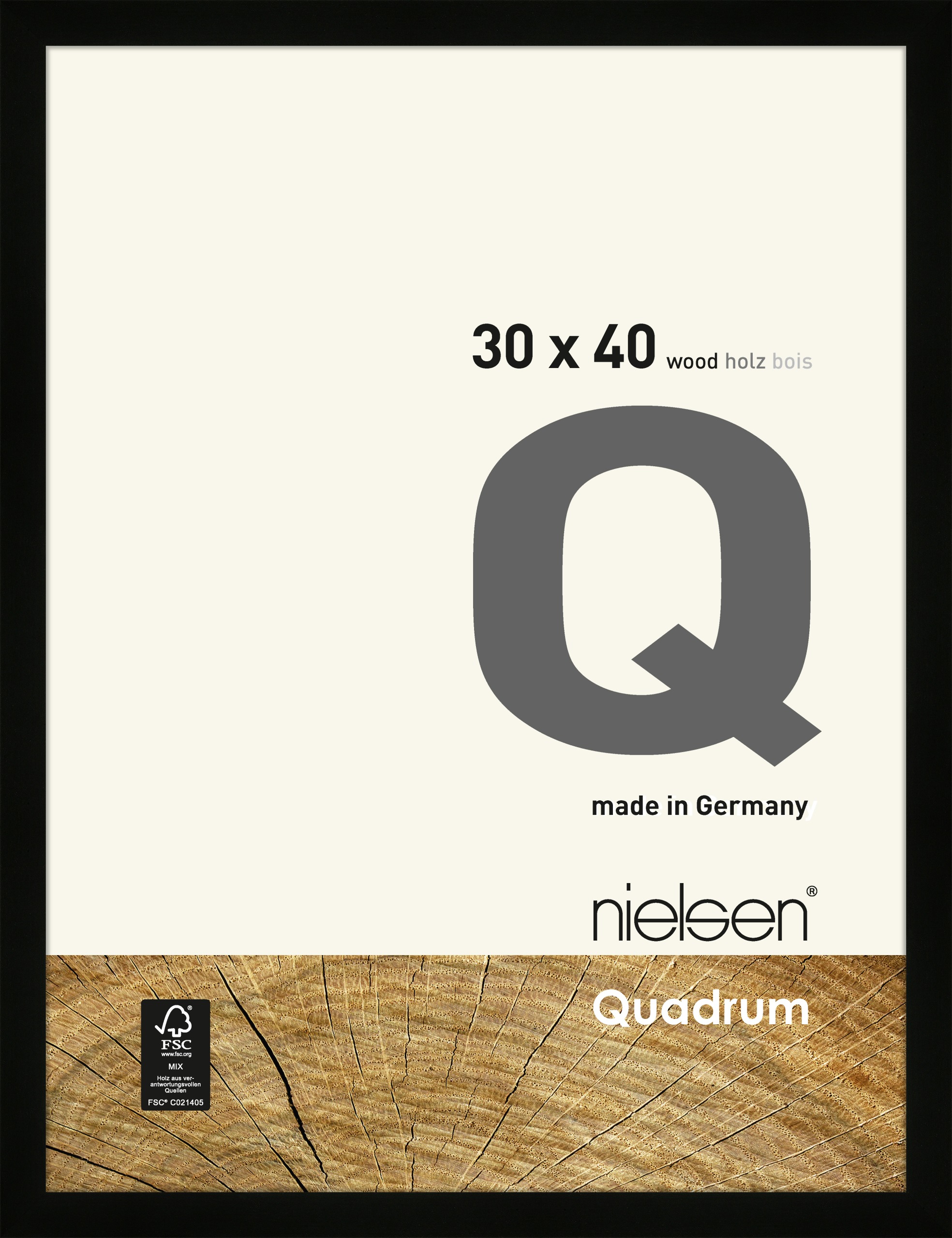 Nielsen Wooden frame 6530001 Quadrum 30x40cm black