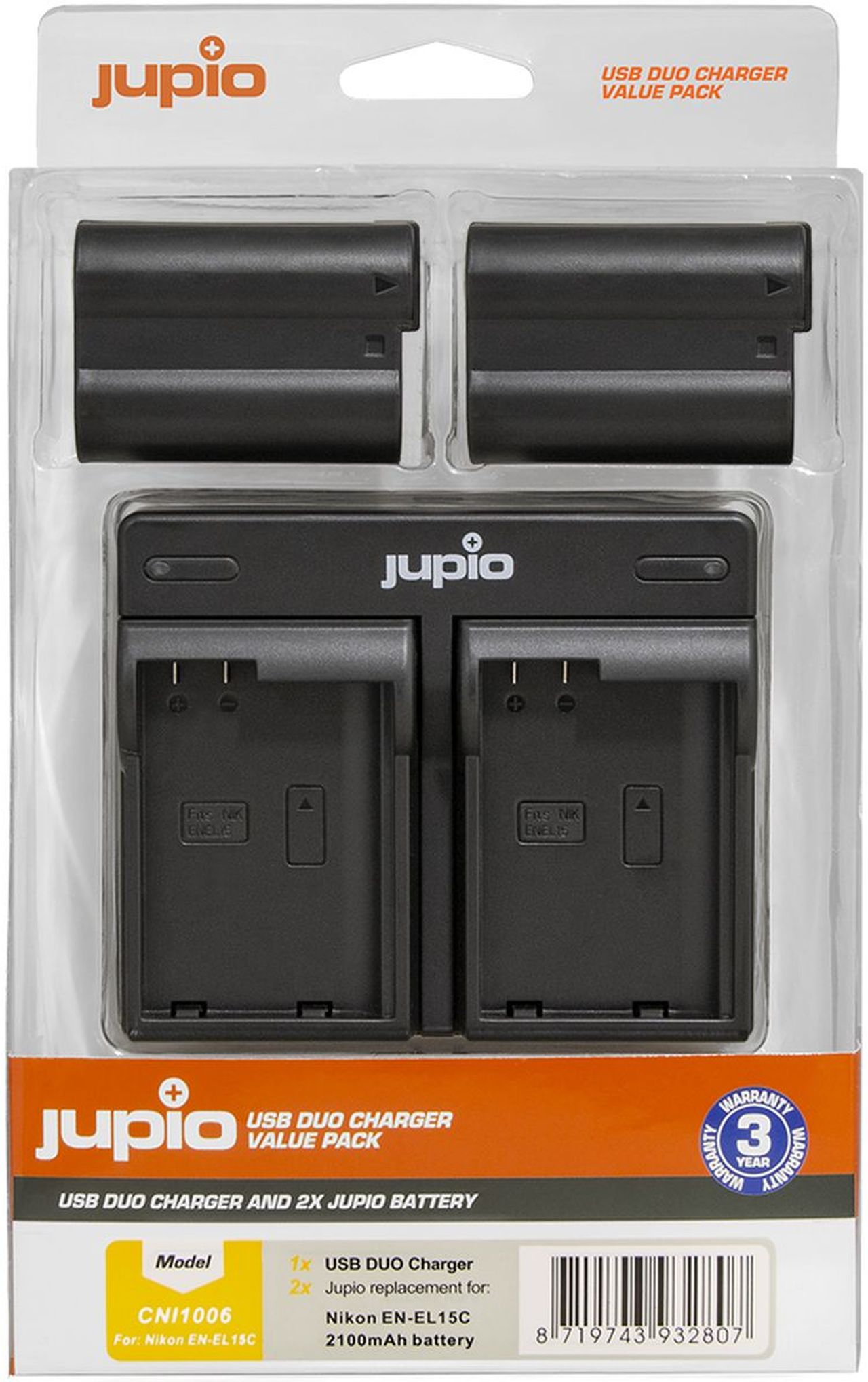 Jupio Kit EN-EL15C + USB DUAL CHARGER