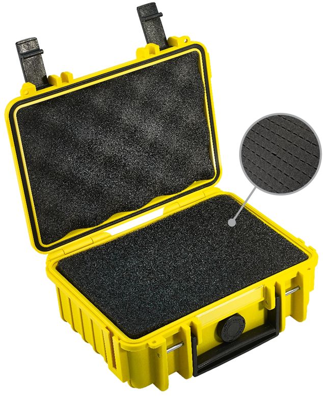 B&W Case Type 500 gelb mit Schaumstoffeinsatz