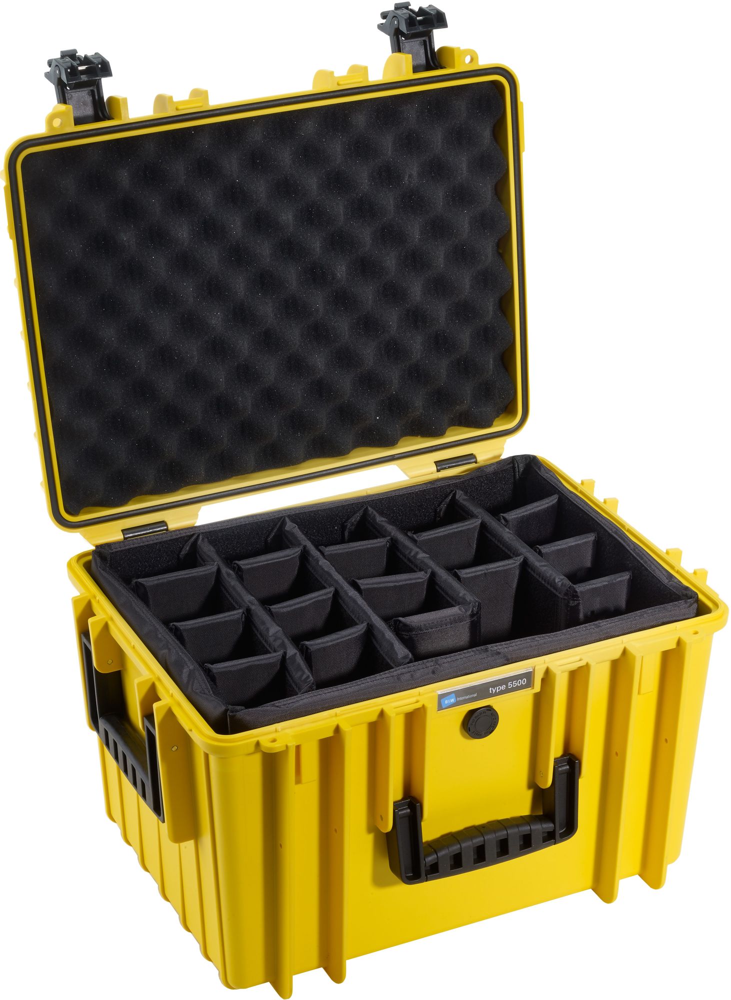 B&W Case Type 5500 RPD gelb mit Facheinteilung