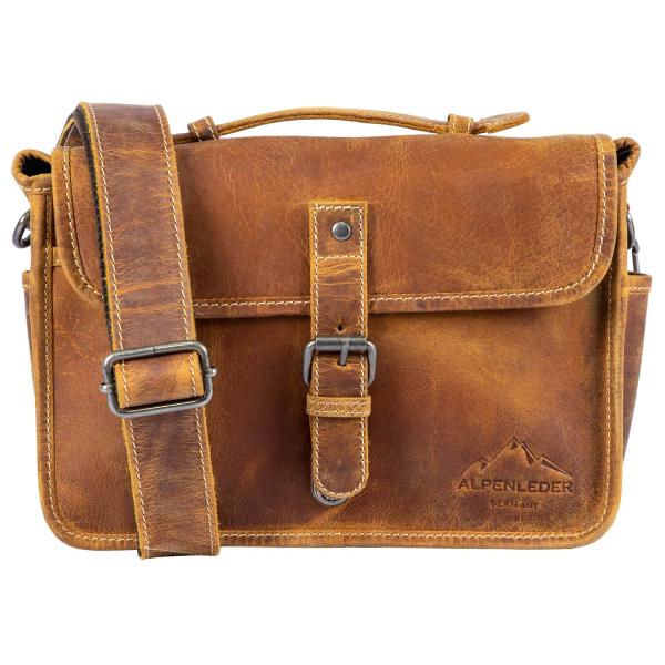 Alpine leather camera bag press wild camel