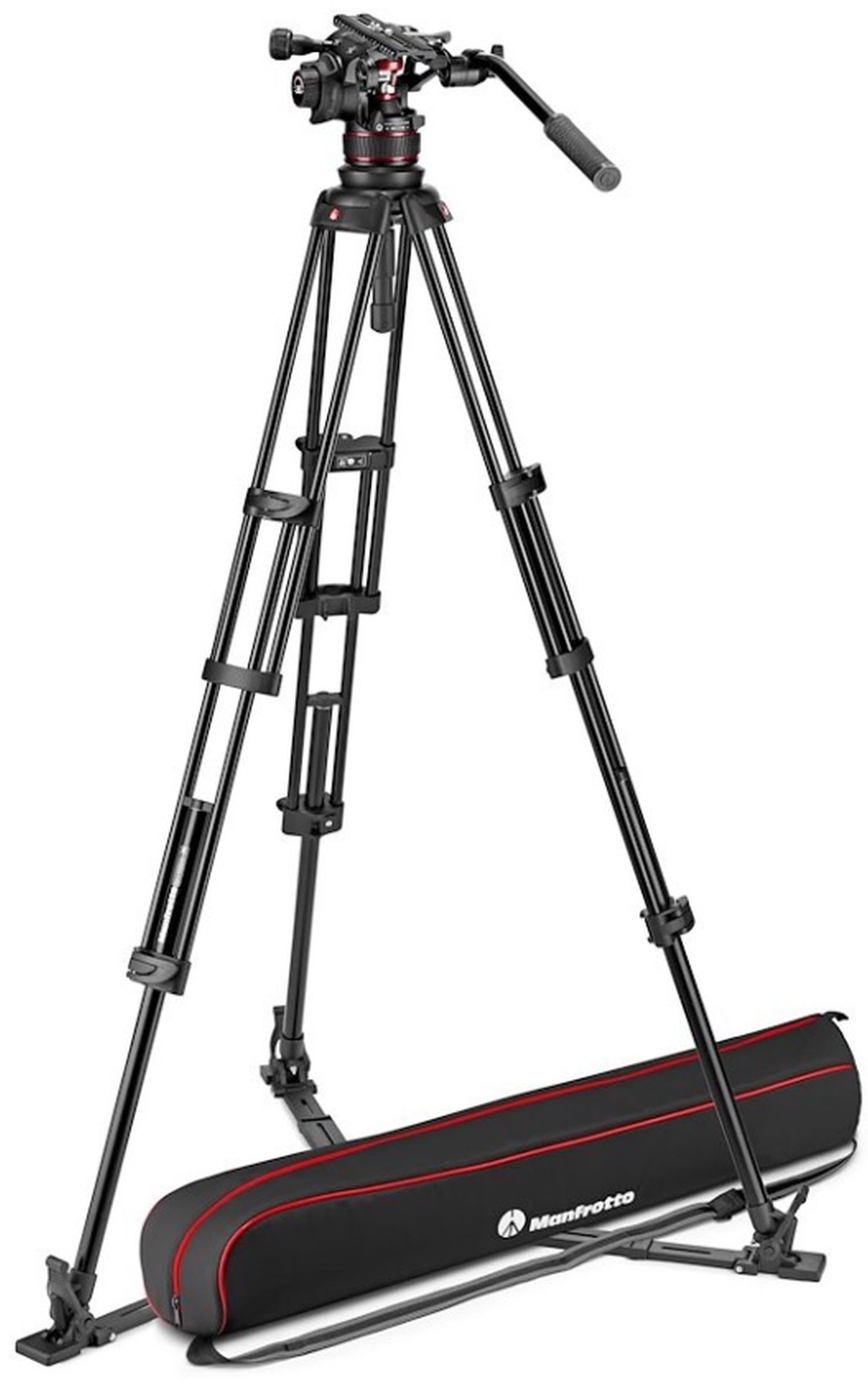 Manfrotto Nitrotech 612 aluminum video tripod with floor spreader