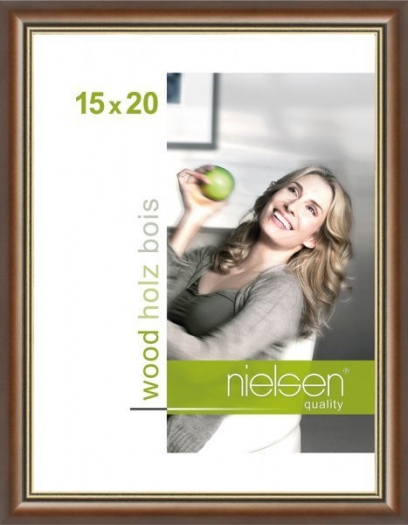 Nielsen Ascot cadre en bois 13x18 brun foncé/or