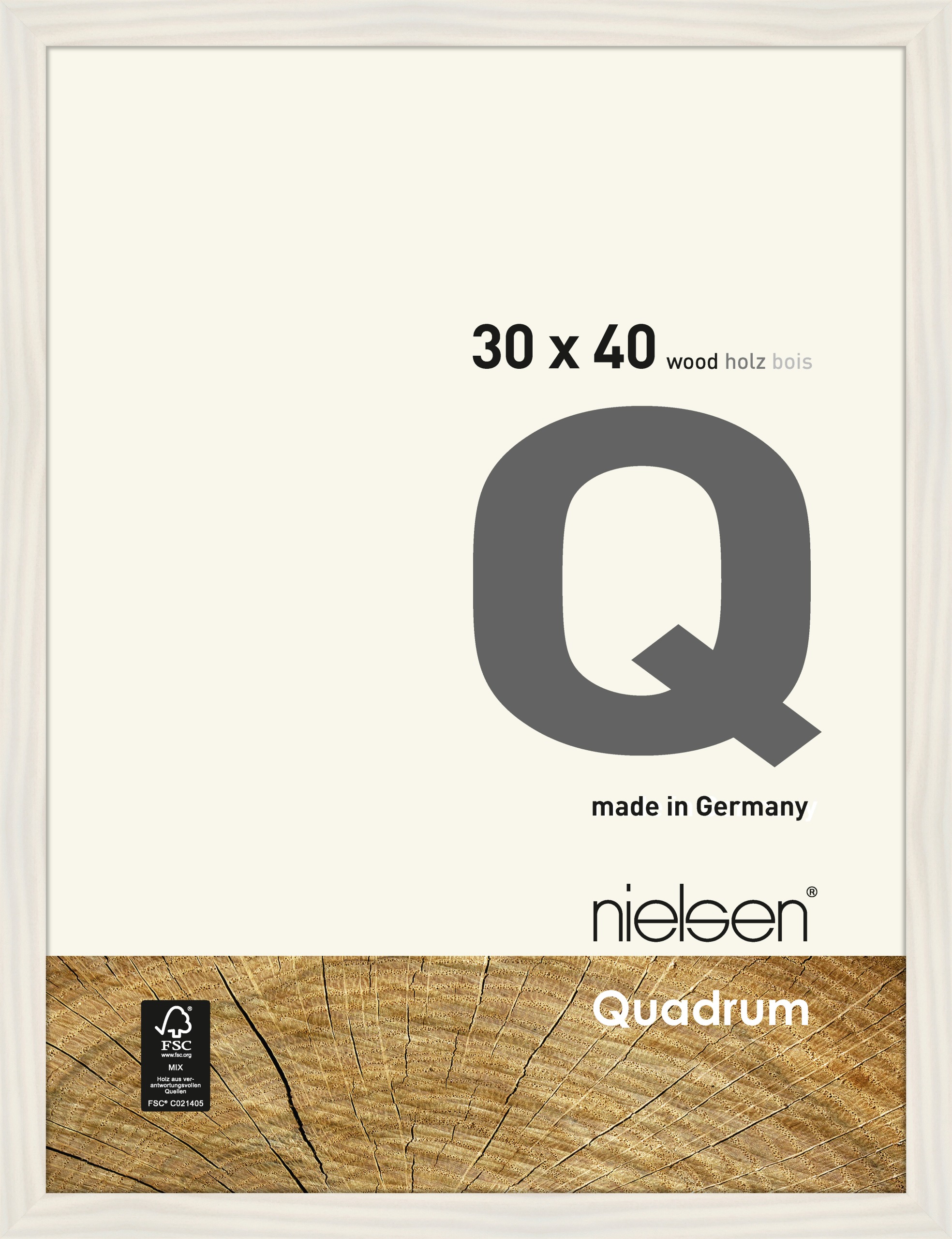 Nielsen Holzrahmen 6530002 Quadrum 30x40cm weiss