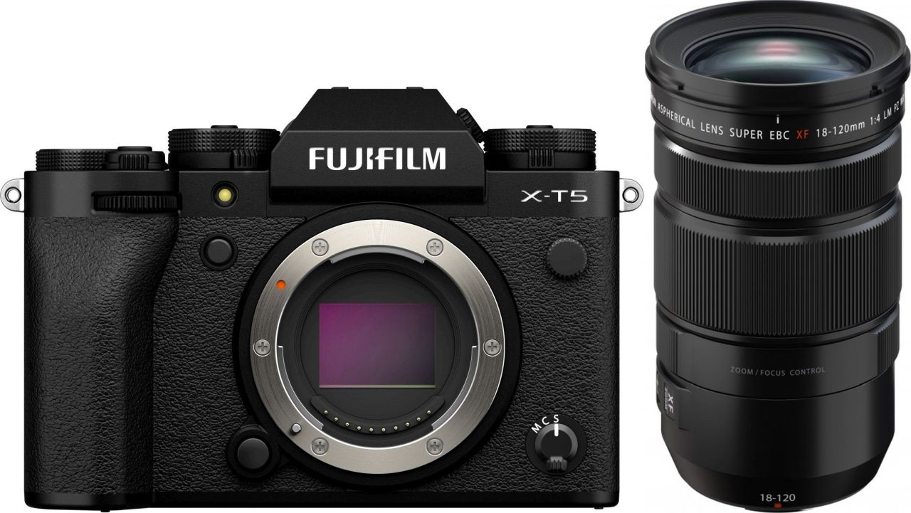 Fujifilm X-T5 body black + XF 18-120mm f4 LM PZ WR