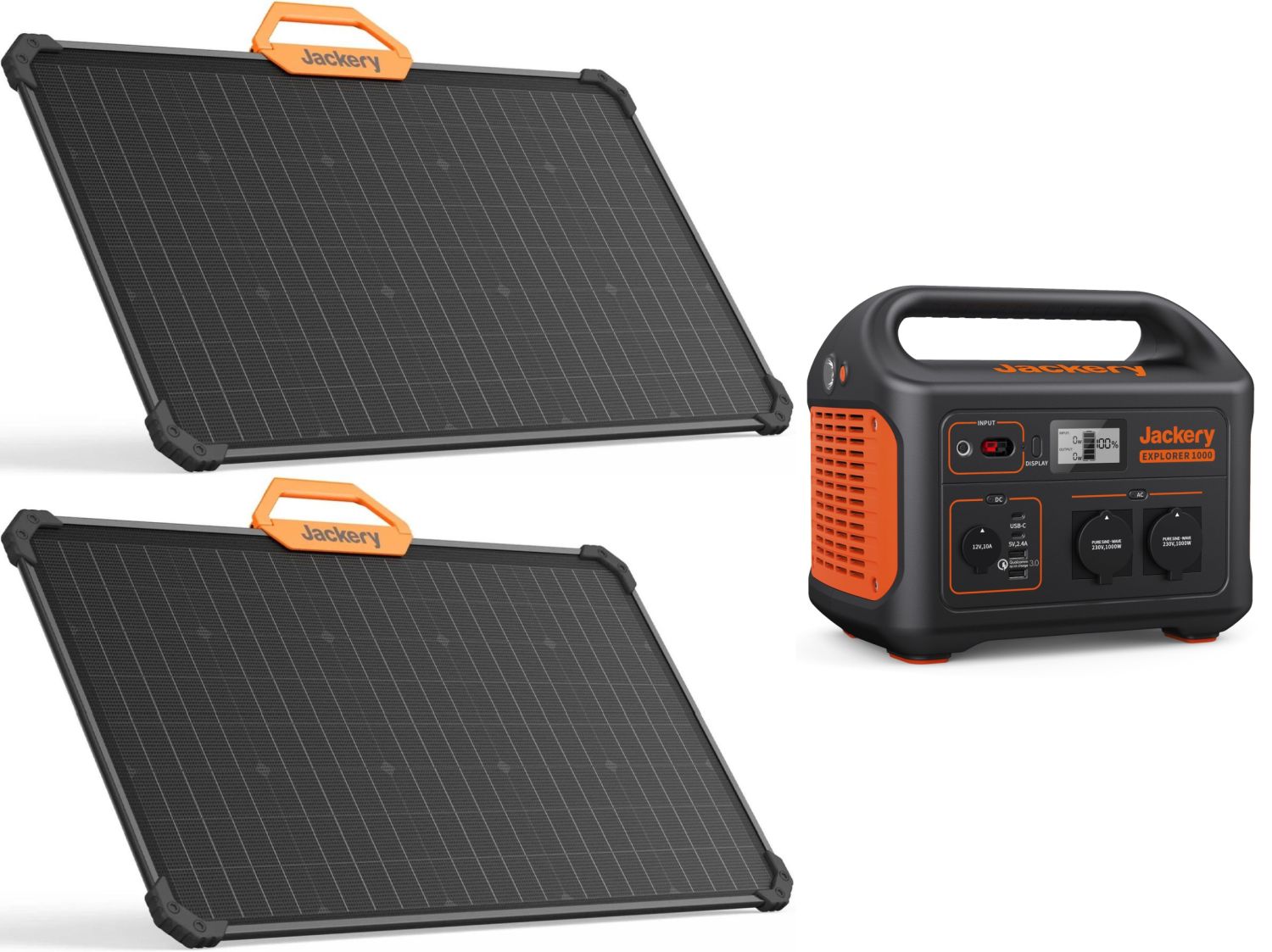 Jackery Explorer 1000 EU + 2x SolarSaga 80 Solarpanel