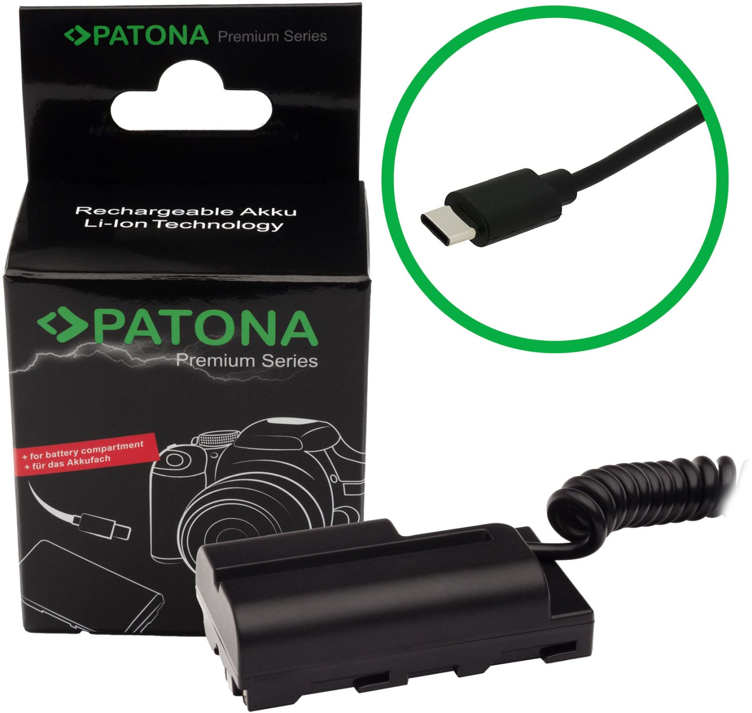 Caractéristiques techniques  PATONA Adaptateur USB-C pour batterie NP-FM50 F550 F750 F960...