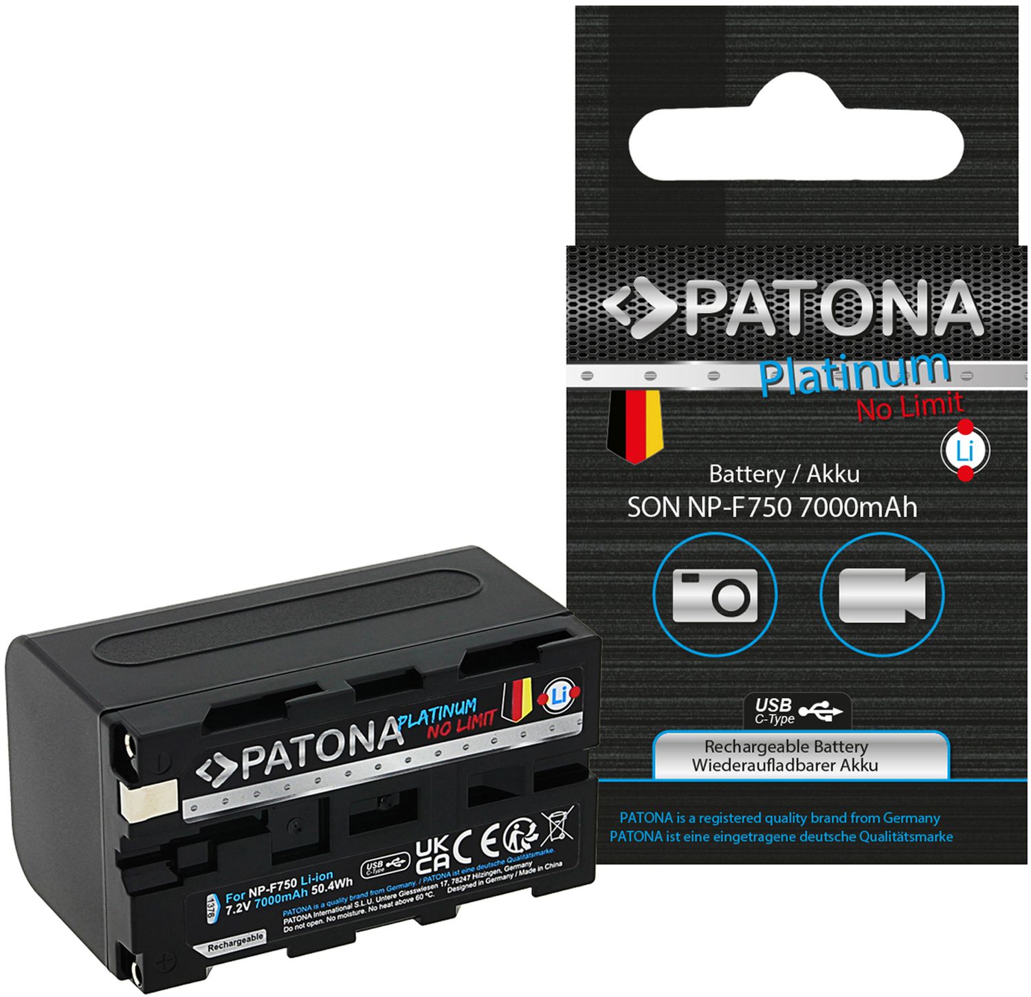 PATONA Platinum battery with USB-C input Sony NP-F750