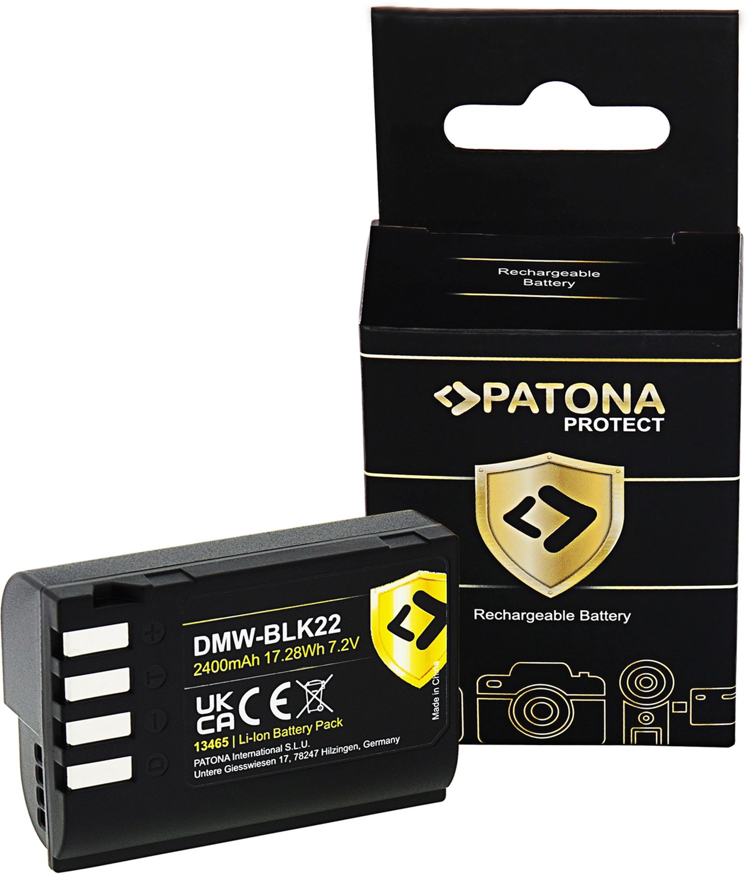 PATONA Caricabatterie Duo USB-C PD Per Panasonic DMW-BLF19 E DMW-BLK22 - Display LCD E Custodia